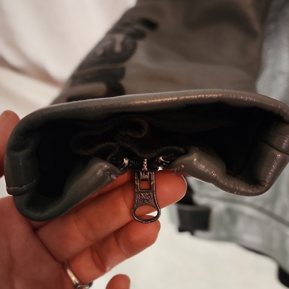 Vanson Gray Leather Riding Jacket - Picture 4 of 5